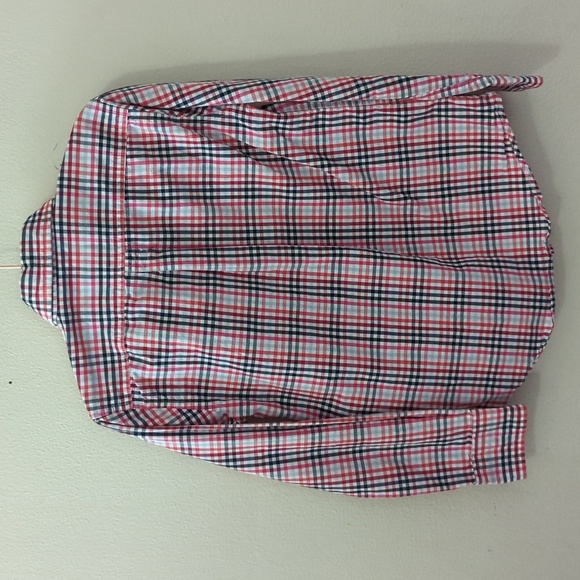 Johnnie-O Boys Plaid Button-Down Shirt Red White Blue 100% Pima Cotton Size 8 - Picture 5 of 5